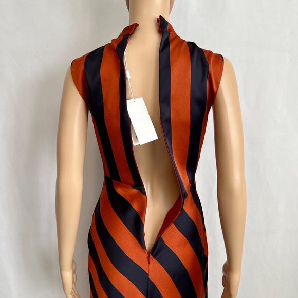 NWT Hugo Boss Dalton Dress Orange & Navy, Women's Size 0 - Picture 8 of 13